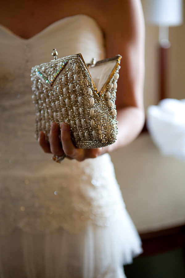 vintage beaded clutch - bridal accessories - photo by Seattle based wedding photographers La Vie Photography